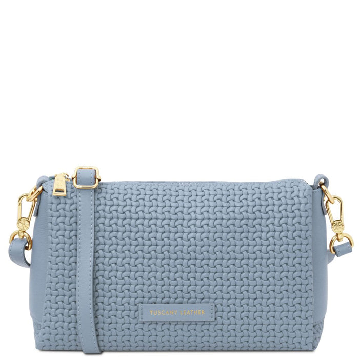 Dedalo - Woven printed leather shoulder bag (TL142577)