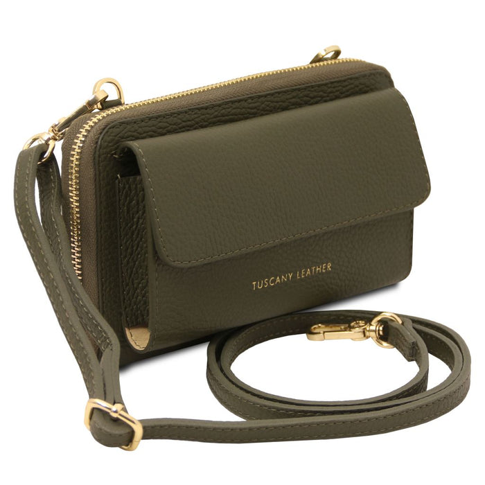 Urania - Leather Wallet/Phone Holder With Strap (TL142433)