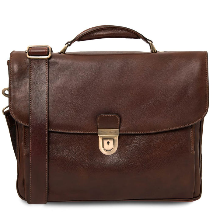 Alessandria - Leather Multi Compartment TL Smart Laptop Briefcase (TL142067)