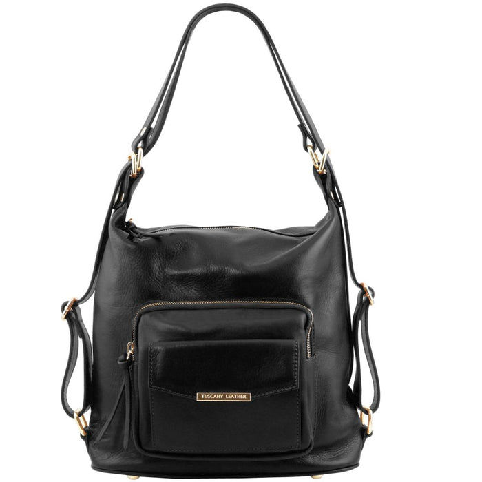 TL Bag - Leather Convertible Backpack Shoulder Bag (TL141535)