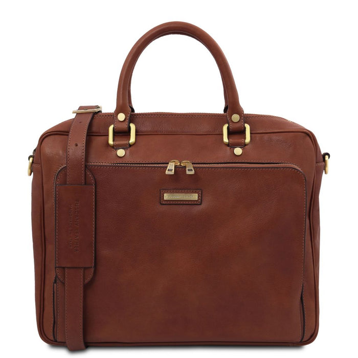 Pisa - Leather Laptop Briefcase With Front Pocket (TL142427)