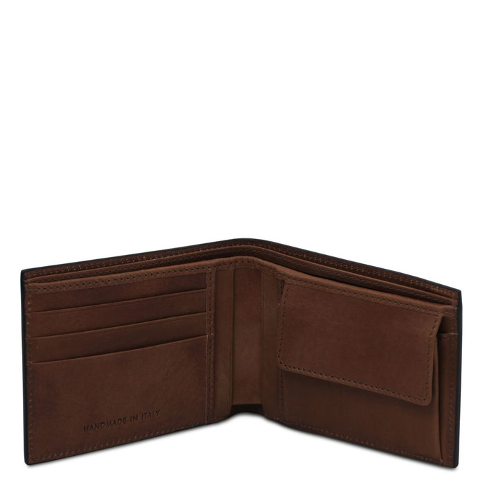 Exclusive 2 fold leather wallet for men with coin pocket (TL142552)