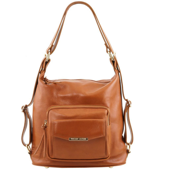 TL Bag - Leather Convertible Backpack Shoulder Bag (TL141535)