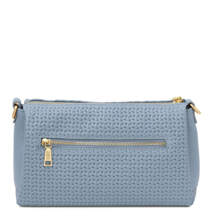 Dedalo - Woven printed leather shoulder bag (TL142577)