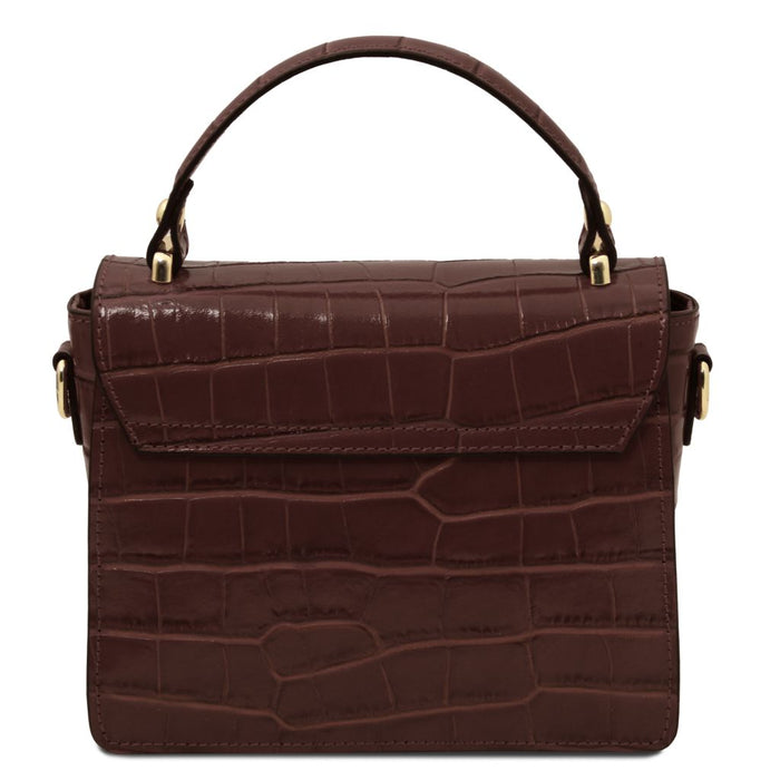 Croque - Croc Print Leather Handbag (TL142503)