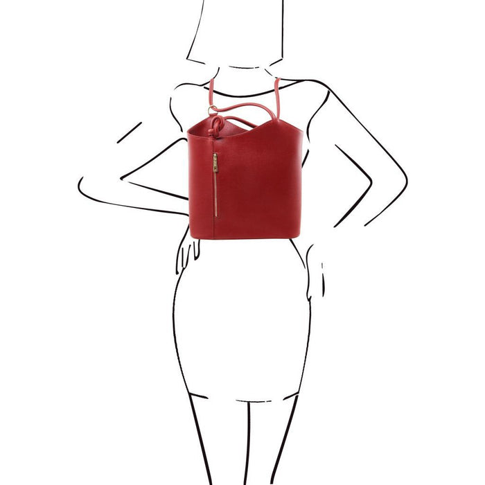 Patty - Saffiano Leather Convertible Backpack Shoulderbag (TL141455)