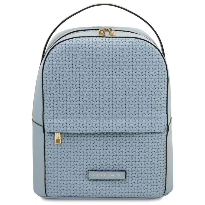 Dedalo - Woven printed leather backpack (TL142576)