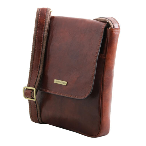 John - Leather Crossbody Bag For Men With Front Zip (Tl142464)