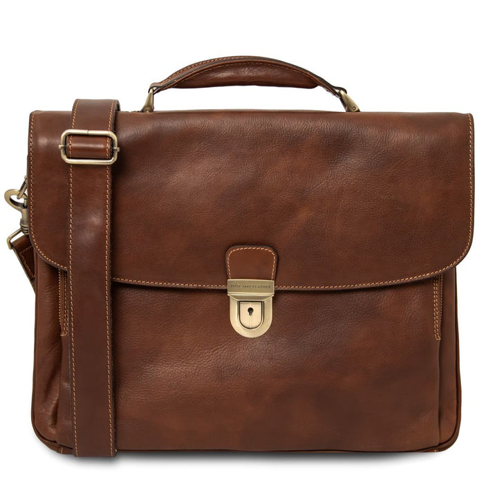 Alessandria - Leather Multi Compartment TL Smart Laptop Briefcase (TL142067)