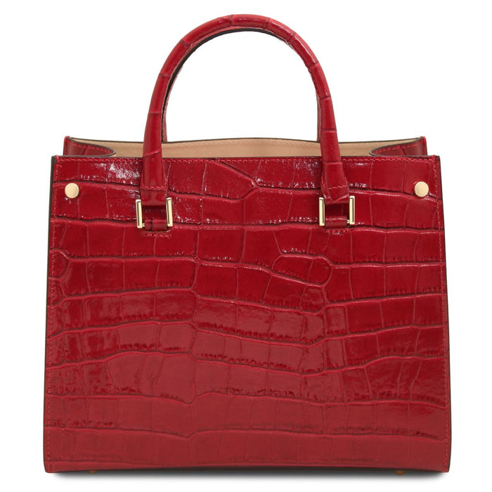 Croque - Croc print leather handbag (TL142504)