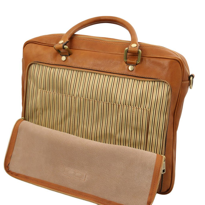 Pisa - Leather Laptop Briefcase With Front Pocket (TL142427)