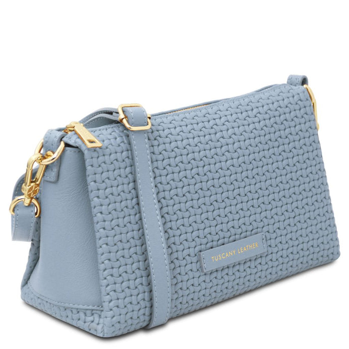 Dedalo - Woven printed leather shoulder bag (TL142577)