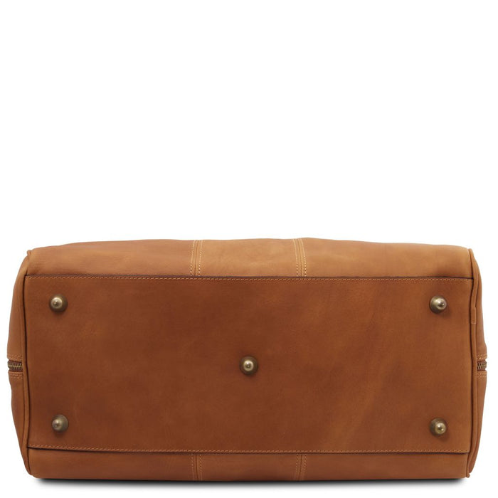 Lisbona - Travel leather duffle bag - Small size (TL142558)