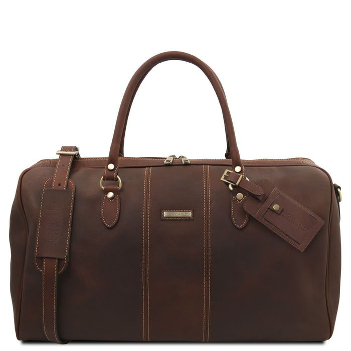 Lisbona - Travel leather duffle bag - Large size (TL142557)