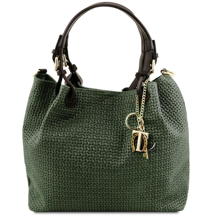 Tl Keyluck - Woven Printed Leather Shopping Bag (TL141573)