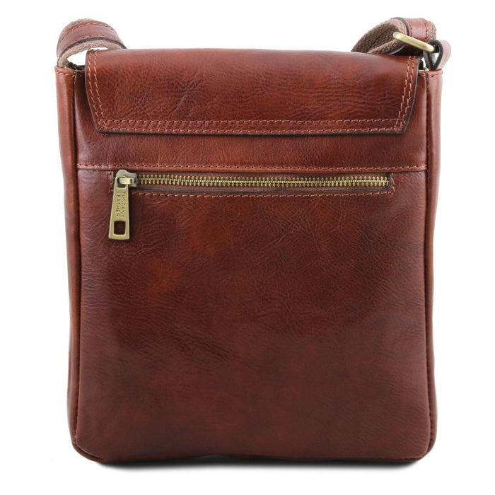 John - Leather Crossbody Bag For Men With Front Zip (TL141408)
