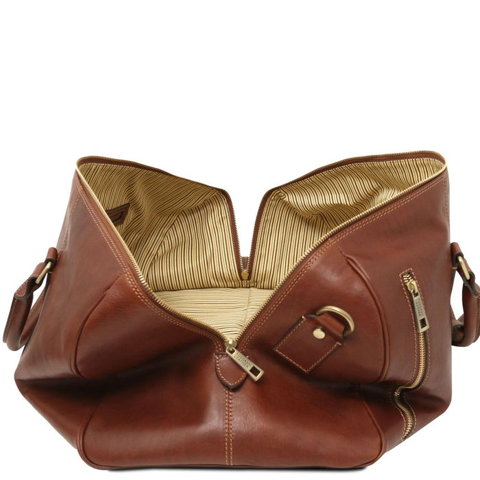 TL Voyager - Travel Leather Duffle Bag - Large Size (TL141794)