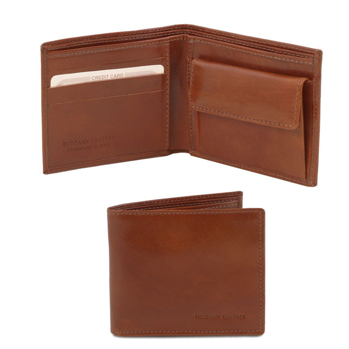 Exclusive 2 Fold Leather Wallet For Men With Coin Pocket (TL140761)