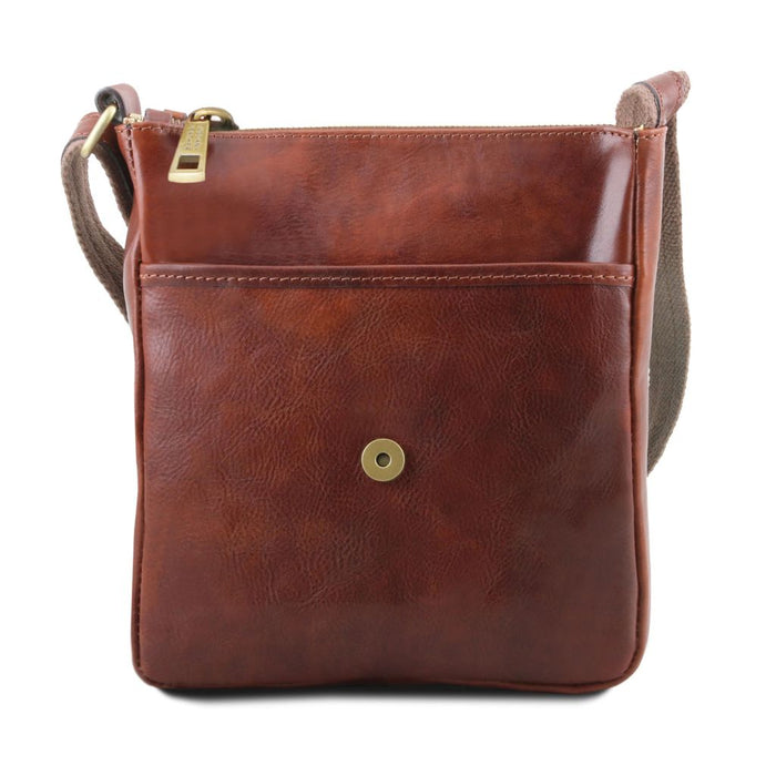 John - Leather Crossbody Bag For Men With Front Zip (TL141408)