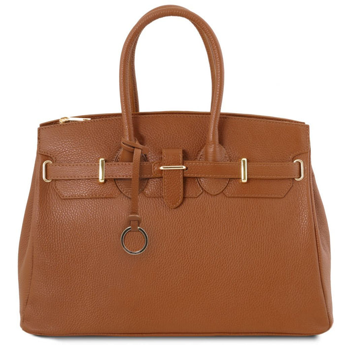 TL Bag - Leather Handbag With Golden Hardware (TL141529)