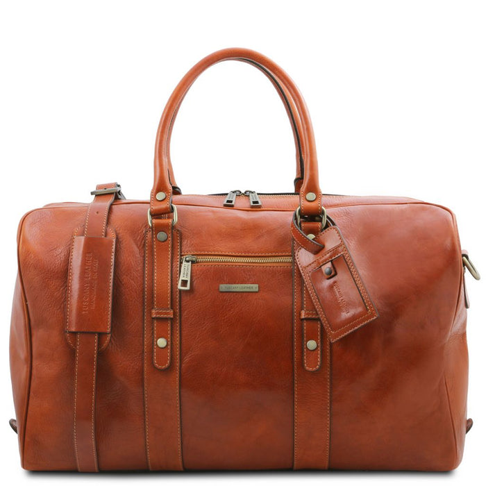 TL Voyager - Leather Travel Bag With Front Pocket (TL142140)