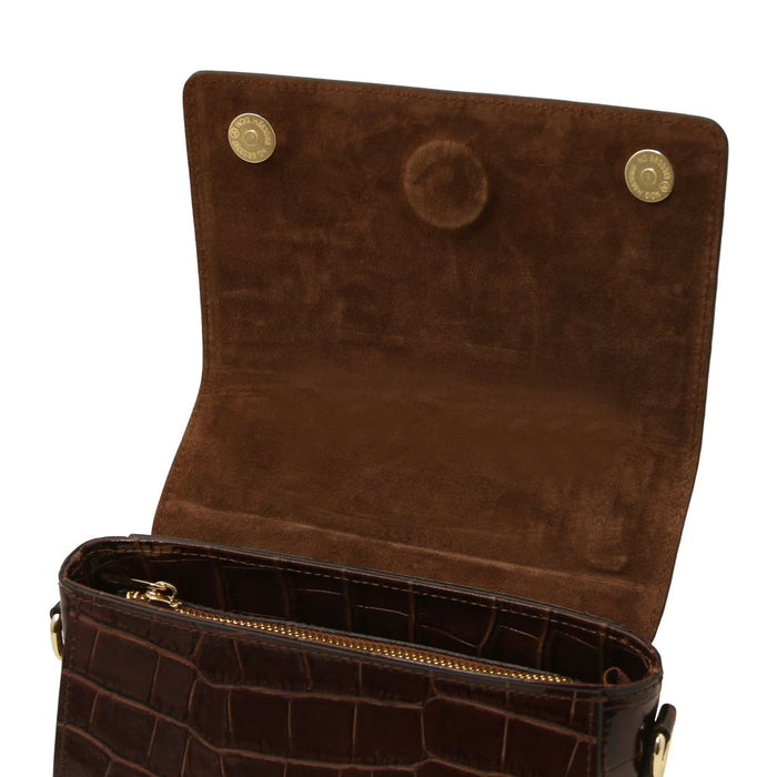 Croque - Croc Print Leather Handbag (TL142503)