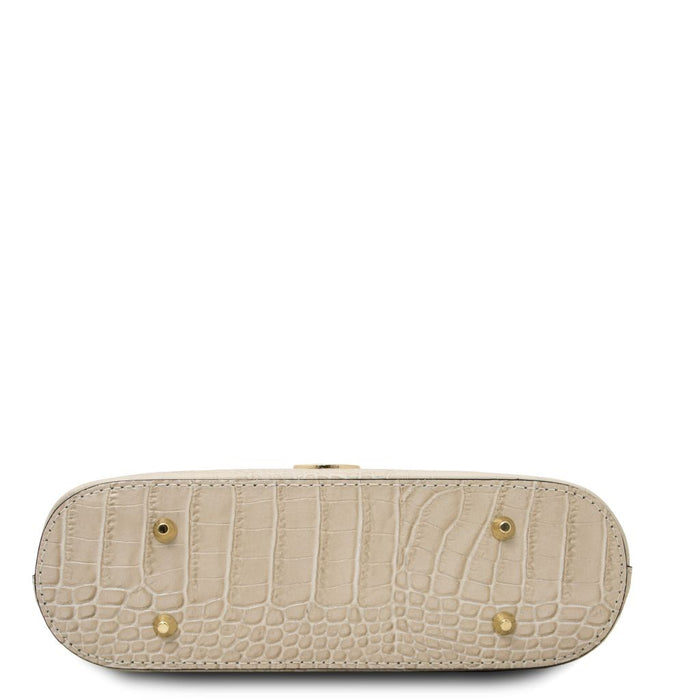 Croque - Croc Print Leather Handbag (TL142510)