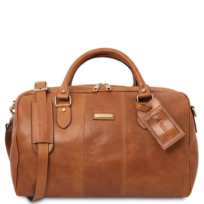 Lisbona - Travel Leather Duffle Bag - Small Size (TL142441)