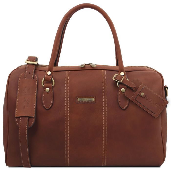 Lisbona - Travel leather duffle bag - Small size (TL142558)