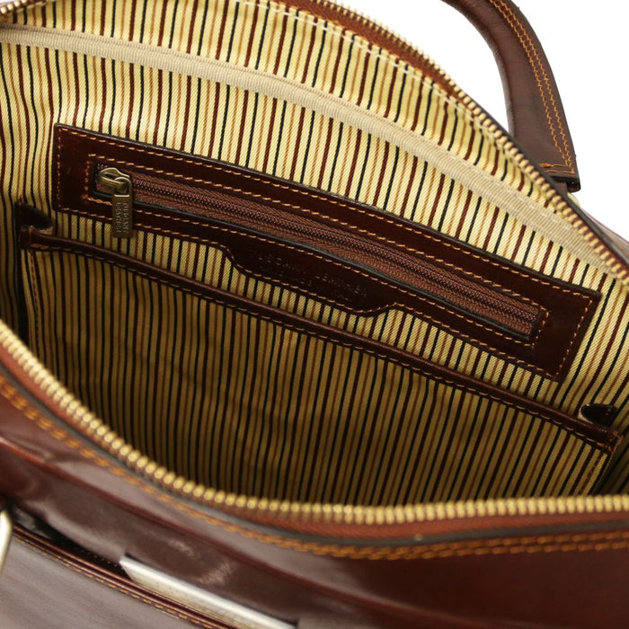 Urbino - Leather Laptop Briefcase With Front Pocket (TL141241)