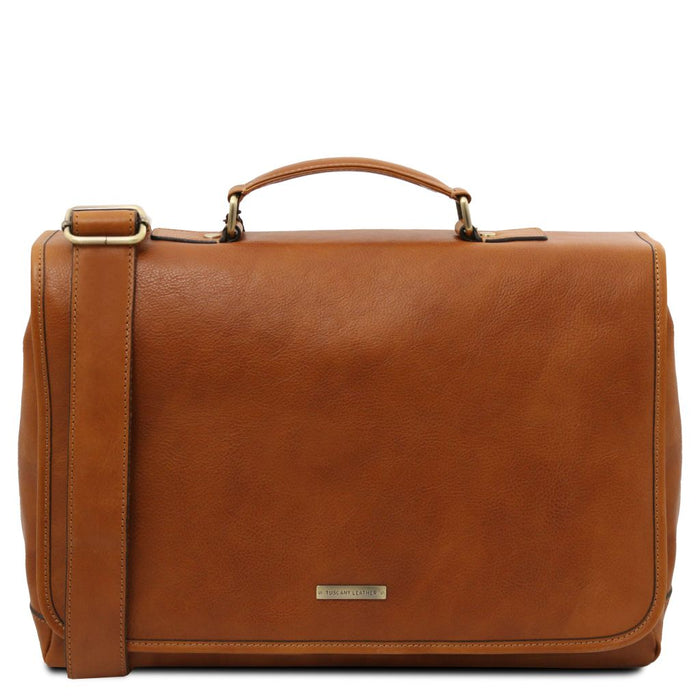 Mantova - Leather Multi Compartment Tl Smart Briefcase With Flap (TL142068)