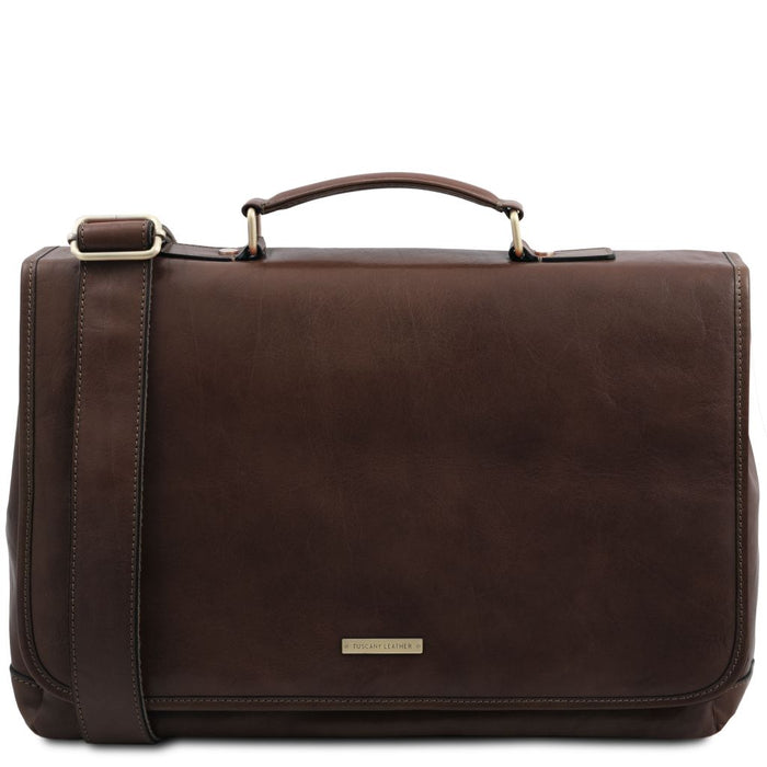 Mantova - Leather Multi Compartment Tl Smart Briefcase With Flap (Tl140326)