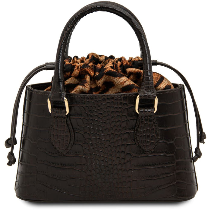 Croque - Croc Print Leather Handbag (TL142510)