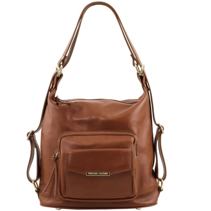 TL Bag - Leather Convertible Backpack Shoulder Bag (TL141535)