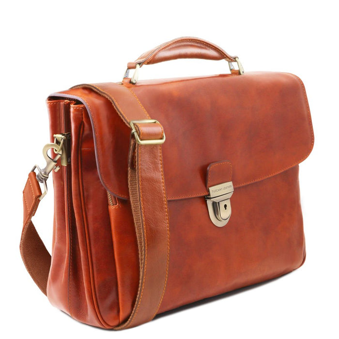 Alessandria - Leather Multi Compartment TL Smart Laptop Briefcase (TL142067)