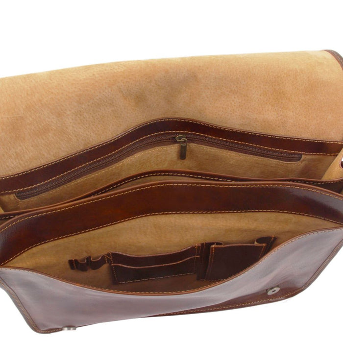 Messenger Double - Crossbody Leather Bag (TL90475)