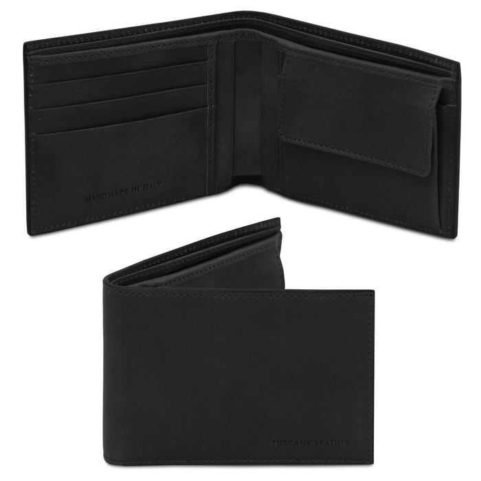 Exclusive 2 fold leather wallet for men with coin pocket (TL142552)