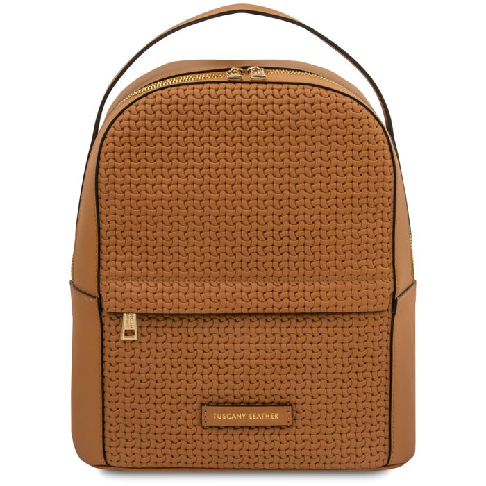 Dedalo - Woven printed leather backpack (TL142576)