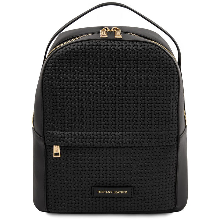 Dedalo - Woven printed leather backpack (TL142576)