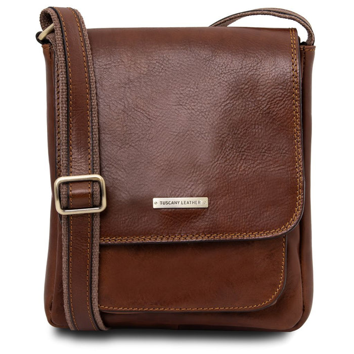 Jimmy - Leather Crossbody Bag For Men With Front Pocket (TL141407)