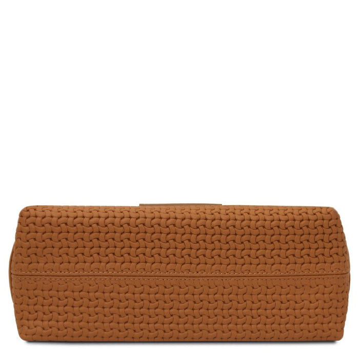 Dedalo - Woven printed leather shoulder bag (TL142577)