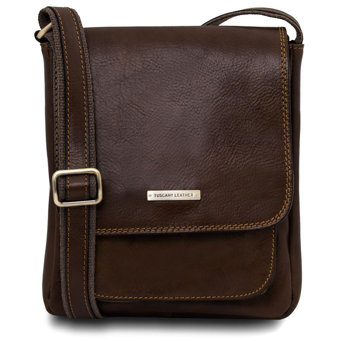 Jimmy - Leather Crossbody Bag For Men With Front Pocket (TL141407)
