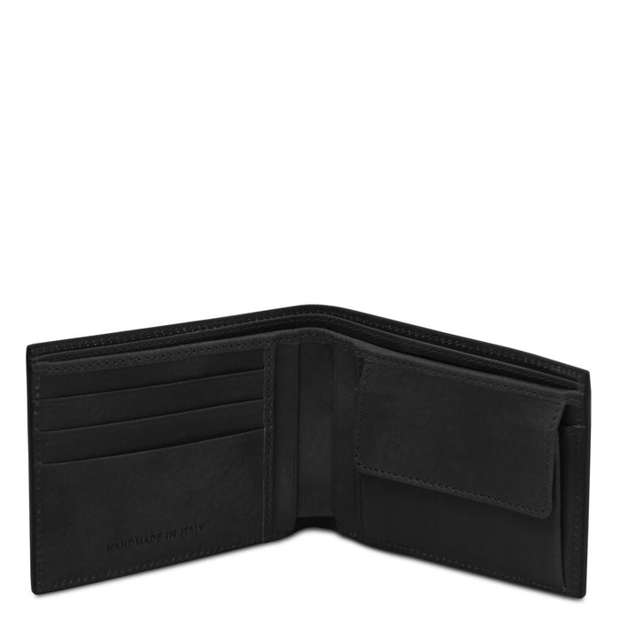 Exclusive 2 fold leather wallet for men with coin pocket (TL142552)