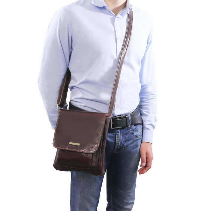 Jimmy - Leather Crossbody Bag For Men With Front Pocket (TL141407)