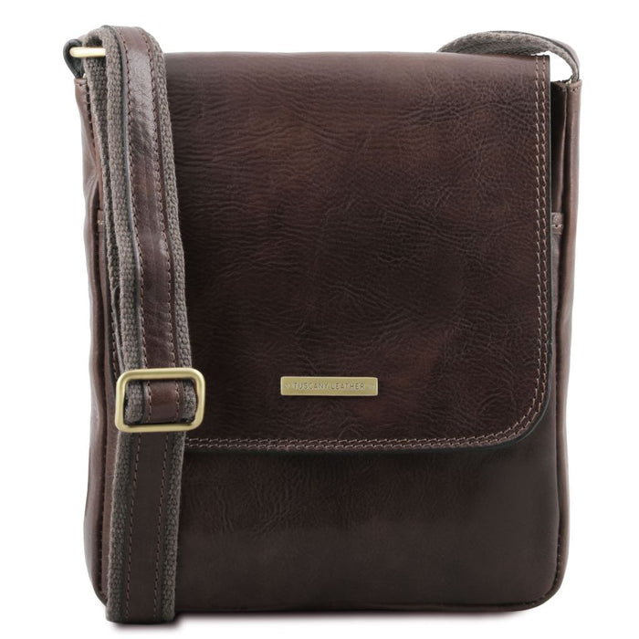 John - Leather Crossbody Bag For Men With Front Zip (TL141408)