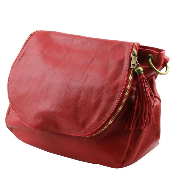 Tl Bag - Soft Leather Shoulder Bag With Tassel Detail (Tl141110)