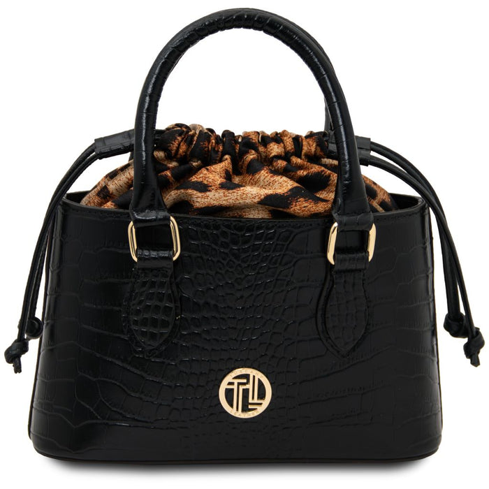Croque - Croc Print Leather Handbag (TL142510)