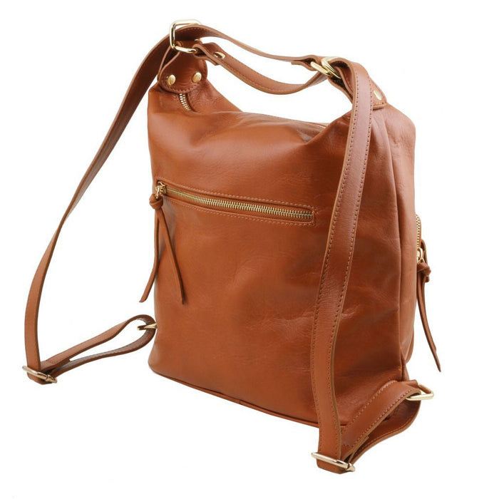 TL Bag - Leather Convertible Backpack Shoulder Bag (TL141535)