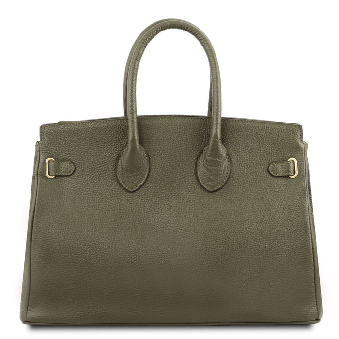 TL Bag - Leather Handbag With Golden Hardware (TL141529)