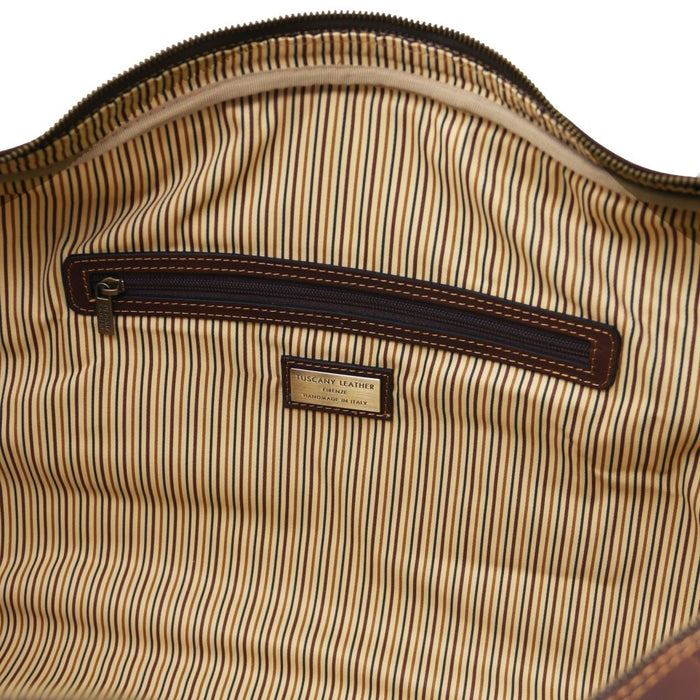 Lisbona - Travel leather duffle bag - Large size (TL142557)